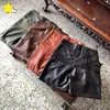 Pantaloncini in pelle PU nera bordeaux verde nero di alta qualità Uomo Donna Pantaloni estivi con lettera ricamata casual con etichette