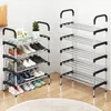 Hushåll Simple Metal Shoe Rack Storage Box Cabinet Slippers Multilayer Door Frame 240102