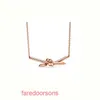 High Quality Tifannissm Stainless Steel Designer Necklace Jewellery Hot selling T home 925 sterling silver knot with diamond inlaid gold