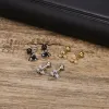 Geometrische driehoek Stud Oorbellen voor mannen, 14k gouden minimalistische Cubic Zirconia Earring cadeau aan vriend echtgenoot vader vader