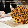 Flores decorativas 100pcs Girassóis Flor de papel de girassol artificial para mesa de casamento Decoração de casa (laranja)