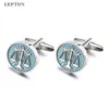 Libra Scales Cufflinks Leptonステンレス鋼ラウンドバランスカフのカフリンクfor Mens Shirt Studsギフト弁護士Relojesgemelos4656107