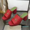 Designer sandals metal buckle and slippers leather comfortable summer women's shoes high-heeled formal