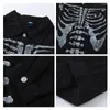 Men's Jackets Men Hip Hop Streetwear Vintage Skull Skeleton Graffiti Denim Jacket 2024 Y2K Harajuku Cotton Sweatshirt Couple Hipster Coats
