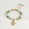 Bangle SAFORUI Hawaiian 18k Gold Plating Adjustable Jade Beads Fresh Water Pearl Bracelet Ready To Ship