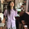 女性のブラウスmexzt harajuku striped sharts women streetwear vintage Sun proof surme Summer Korean Casual Sunscreen Tops
