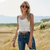 Tanques femininos 2024 sexy colete com decote em v verão cor sólida halter fino-ajuste suspender blusa tendência branca estilo básico atacado regatas