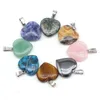 Pendant Necklaces 50pcs/lot Mix Heart Shape Natural Stone Jewelry Accessories Crystal Beads Pendants For Necklace Making DIY