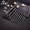 My Destiny-Pearl Black Series Makeup Brush Set-Beginnerメイクアップブラシ - アニマルシンセティックヘアアイブローアイシャドウパウダーBlusher240102