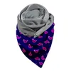 Lenços inverno mulheres cachecol quente elegante amor impresso espessado quadrado ao ar livre dupla camada fivela xale foulard femme