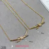 TifannisSM Pendant Necklac Best Sell Birthday Christmas Gift S925 Pure Silver Kont Knot Necklace High Edition tjockt guld