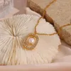 Hänghalsband delikat naturligt sötvatten pärla zirkon oval 18k guldpläterad vattentät högkvalitativ halsband för kvinnor flickor