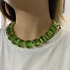 2024 Ensemble de bijoux originaux charmant GEMA vert en acier inoxydable à la mode collier Bracelet boucles d'oreilles bague pour femmes cadeau avec 240102