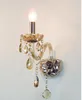 Wall Lamp Glass Arm Crystal Bedroom Bedside Dining Room Sconce Protective Antique Candle Light Nordic LED Lighting Fixtures