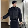 Giacche da uomo LUZHEN Elegante ed elegante Raso di alta qualità Street Cappotto casual Spalla coreana Molte tasche Giacca da uomo Top 2024 Primavera