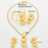 Ensemble de bijoux plaqué or 18 carats de luxe, boucles d'oreilles en perles rondes, collier africain de Dubaï, boucles d'oreilles pendantes, bijoux italiens à la mode, cadeau 240102