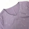 Abbigliamento etnico Diamanti musulmani Abaya per le donne Abito lungo con scollo a V Abito leggero di lusso in Arabia Saudita Pullover Jalabiya allentato Caftano solido