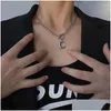 Hanger Kettingen Mode Punk Holle Liefde Hart Voor Mannen Vrouwen Minimalistische Rock Choker Ketting Cool Sieraden Drop Levering Hangers Ot1R5