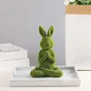 Garden Decorations Cute Flocking Figurine Grass Green Outdoor Statues Sculptures For Yard Window Landscape Decor Ornaments