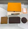 Designer de moda estilo clássico couro genuíno paris venda 3 peça conjunto sacos mulheres bolsas bolsas tote sacos moeda bolsa três item carteira com caixa