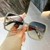 Zonnebril Getrimd Oversized 2024 Luxe Zonnebril Mode Holle Been Eyewears Vrouwen Grote Gezicht Slanke Gafas De Sol UV400