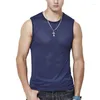 Tanktops voor heren Heren mesh vest Ijszijde Sneldrogend Bodybuilding Fitness Spier Mouwloos Smal Casual Sport