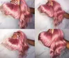 Parça Kylie Jenner Stil Vücut Dalga Sentetik Full Dantel Ön Peruk Pembe Peruk Doğal saç çizgisi Isı Dayanıklı Elyaf Glueless Wigs 4272998