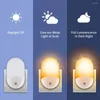 Luci notturne Sensore di luce a LED per bambini Camera da letto di casa Plug-in UE Luce notturna bianca calda dal tramonto all'alba Bagno Cucina Corridoio Scale