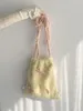 Sacos escolares coreano y2k arco cordão peludo mochila primavera pelúcia bonito mochila simples saco de compras para estudantes universitários