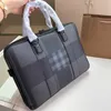 Luxe laptopzakken gestreepte roosterbedrijf unisex aktetas ontwerper handtassen zakelijke sacoche tassen warhorse schoudertassen 230715