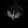 Pendentif Colliers Gothique Crâne Moth Charme Collier Femmes Homme Mode Pagan Sorcière Bijoux Accessoire Vintage Sliver Couleur Mystique Couker