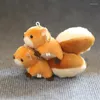 Keychains Cute Pet Comes-Kawaii Big-tail Squirrel Pendant Men Women Key Chains Lovers Creative Plush Ring Holiday Gifts Toys