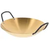 Pannor Pot Metal Wok rostfritt stål Griddle Pan Outdoor Stir Fry Cooking redskap Hem Double Ear Work On