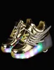 Lichtgevende sneakers Gloeiende sneakers voor kinderen met wielen Rolschaatsen voor kinderen Schoenen met led-verlichting voor meisjes Jongens Vleugelschoenen 201008164323053