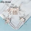 EFILY BRIDAL BRUKS Hårtillbehör 3st/Set Crystal Hair Combs Pins For Women Party Bride Headpiece Bridesmaid Present Jewelry 240102