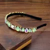 Hair Clips Luxury Candy Green Waterdrop Crystal And Rhinestone Headband Sparkly Hairband For Women Girls Diamante Accessories