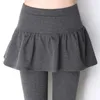 Pantalones cortos activos para mujer, mallas térmicas hasta el muslo, falda plisada delgada, pantalones, ropa de invierno