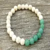 SN0334 nouveau bohême bijoux femmes entières hommes unisexe Bracelet méditation Yoga perlé howlite vert Aventurine bracelet279I