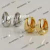 Projektant biżuterii Uchodnie Autentyczny 925 Sterling Srebrny Big White/Gold Smooth Circle Arc Huggie Fine Jewelry Tle1215 Kolczyki biżuterii