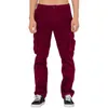 Pantalons pour hommes Hommes Casual Corduroy Solide Lâche Quatre Saisons Taille Haute Multi Poches Cargo Qualité Mode Mâle