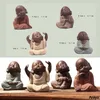 Buddha Statyes Little Monk Color Sand Ceramic Art Home Club Geomantic Decoration Figurine Te Pet Home Decoration Accessories 240102