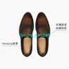 BERLUTI Men's Dress Shoes Leather Oxfords Shoes Berluti Equilibre Calf Solid Men's Business Leather Shoes Single Buckle Leather Monk Shoes Brown 060 HBKY