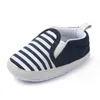 Primeiros caminhantes Canvas Baby Shoes Navy Stripe Meninos Moda Meninas Soft Sole Pré Walker