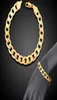 Trendy Hiphop 18K Real Gold Plated MenWomen 11 Figaro Chain Bracelets Fashion Costume Bracelets Jewelry for men women1149687