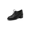 Kleid Schuhe Frauen Dicke Heels Brogues Oxford Frau Runde Kappe Damen Plattform Oxfords Winter Warme Pelz Büro Pumpen