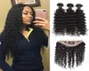 Pre Plucked Brasilian Deep Wave Human Hair Weaves With 360 Lace Band Frontal Virgin Human Hair With Bady Hair 4pcslot1935085
