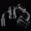 4mm Clear Bottom Flat Top 4590 Degrees Quartz Banger Nail 10mm 14mm 18mm Male Female Quartz Nail For Oil Rigs Glass Bong Adapter BJ