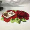 Tapijten Luxe handgemaakte rozenpatroon woondecoratie voor woonkamer slaapkamer karpetten romantische minnaar roze/rode rozen zacht tapijt