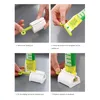 Badtillbehör Set Cleanser Dispenser väggmonterade tillbehör Rör Ansikt Tandpasta Badrum Press Squeezer Rolling Tandkrämhållare