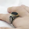 Anéis de cluster vintage duas cores grande preto geométrico cristal anel de dedo masculino micro pavimentado strass zircão para jóias de festa masculina